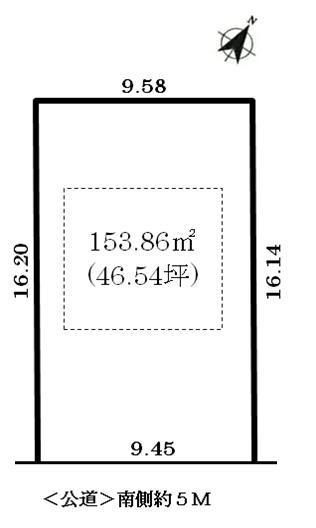 Compartment figure. Land price 18.2 million yen, Land area 153.86 sq m white water 1-chome Compartment Figure