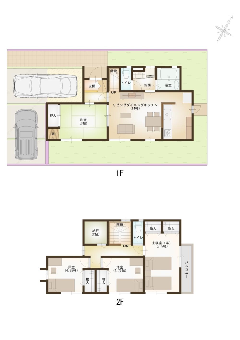 Floor plan. Price 15.3 million yen, 4LDK+S, Land area 129.21 sq m , Building area 96.88 sq m