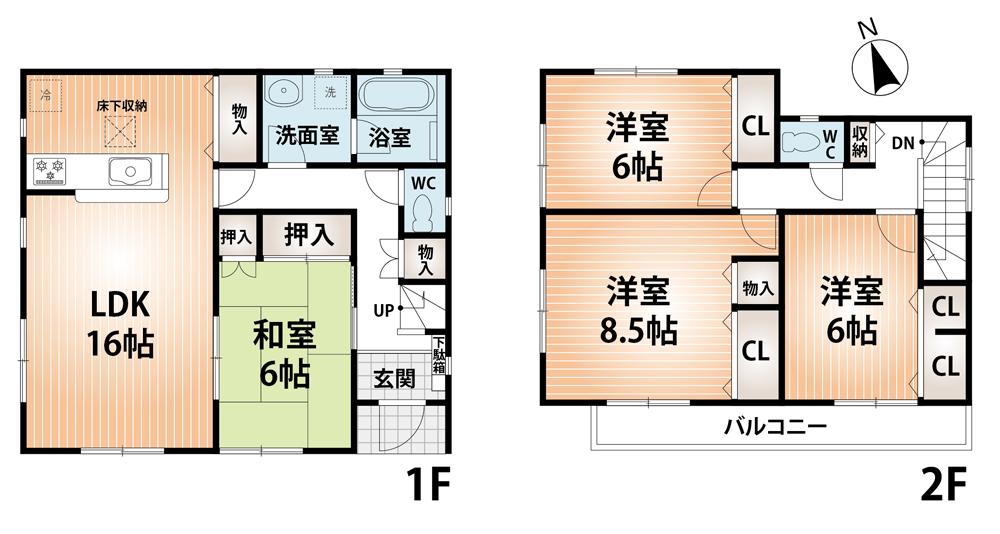 Floor plan. (No. 3 locations), Price 23,300,000 yen, 4LDK, Land area 132.12 sq m , Building area 103.68 sq m