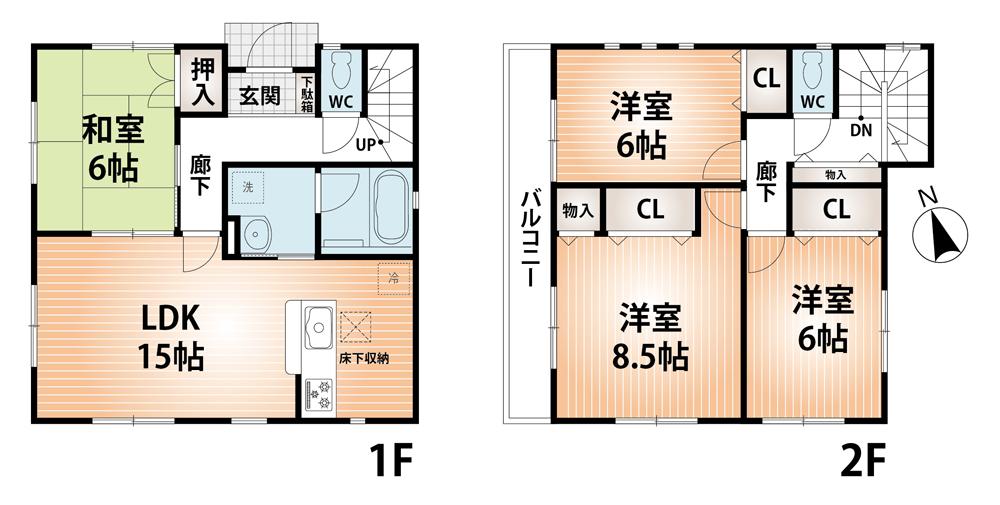 Floor plan. (No. 4 locations), Price 23.8 million yen, 4LDK, Land area 136.79 sq m , Building area 102.86 sq m
