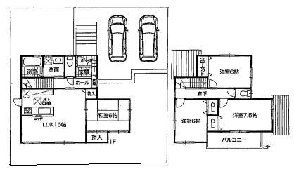 Floor plan. 24,300,000 yen, 4LDK, Land area 205.08 sq m , Building area 95.58 sq m 4LDK