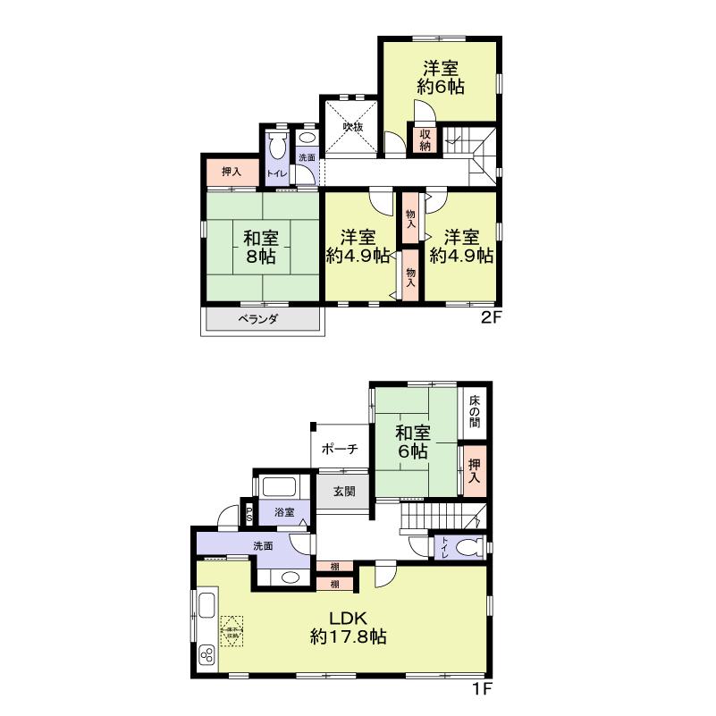 Floor plan. 28.8 million yen, 5LDK, Land area 149.94 sq m , Building area 121.17 sq m