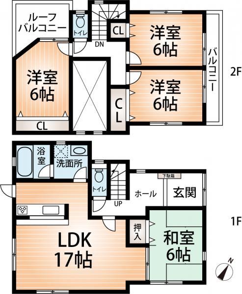 Floor plan. 23.8 million yen, 4LDK, Land area 200 sq m , Building area 100.18 sq m