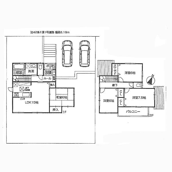 Floor plan. 24,300,000 yen, 4LDK, Land area 205.08 sq m , Building area 95.58 sq m