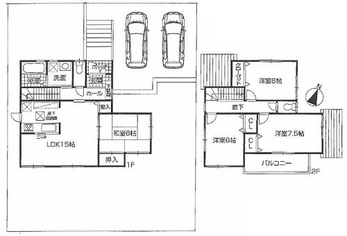 Floor plan. 24,300,000 yen, 4LDK, Land area 205.08 sq m , Building area 95.58 sq m