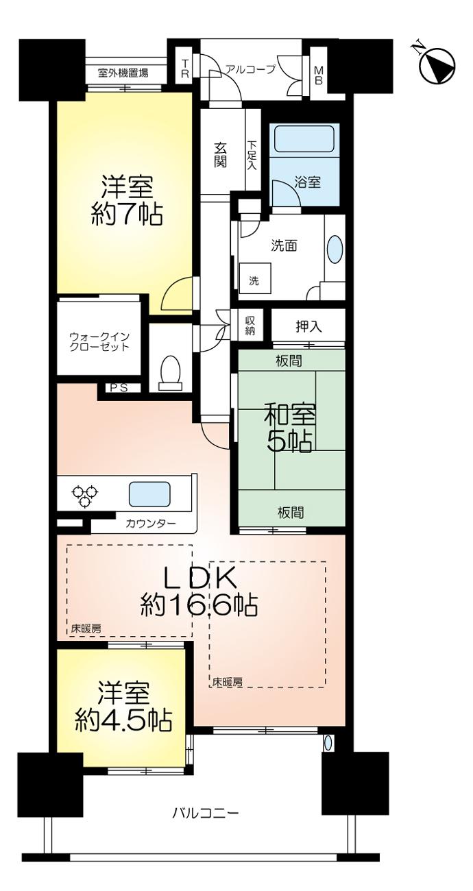 Floor plan. 2LDK + S (storeroom), Price 26,800,000 yen, Occupied area 75.41 sq m , Balcony area 12.78 sq m