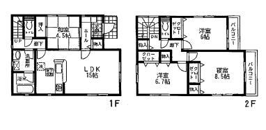 Floor plan. 24,800,000 yen, 4LDK, Land area 126.24 sq m , Building area 99.63 sq m