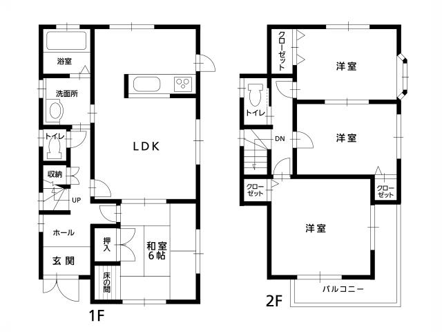 Floor plan. 18,810,000 yen, 4LDK, Land area 153.37 sq m , Building area 96.05 sq m