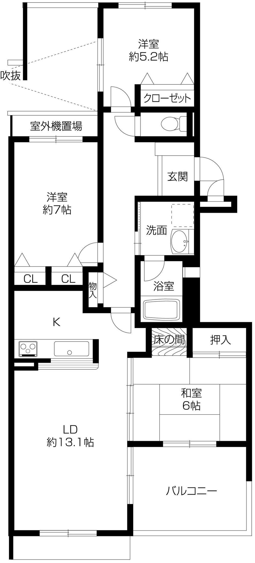 Floor plan. 3LDK, Price 18.3 million yen, Occupied area 82.46 sq m , Balcony area 9.72 sq m