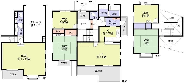 Floor plan. 29.5 million yen, 5LDK, Land area 183.6 sq m , Building area 163.21 sq m