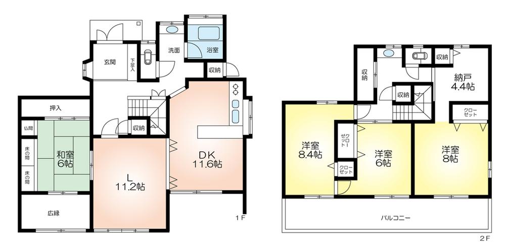 Floor plan. 22,800,000 yen, 4LDK + S (storeroom), Land area 237.02 sq m , Building area 144.79 sq m