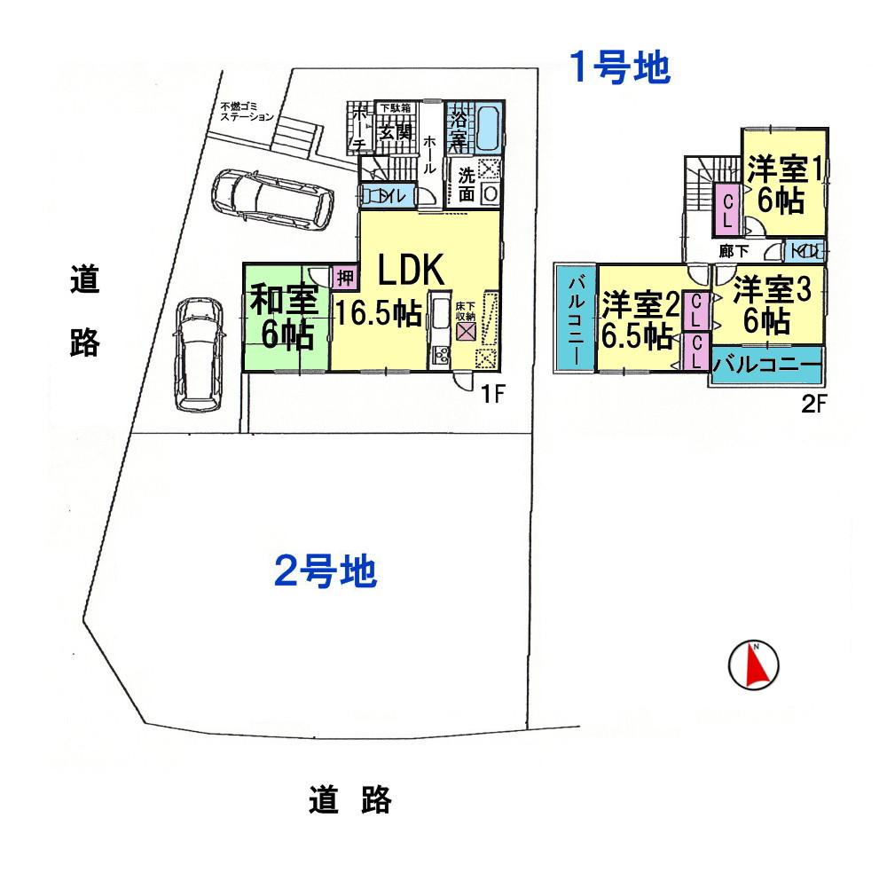 Floor plan. (No. 1 point), Price 30,800,000 yen, 4LDK, Land area 136.39 sq m , Building area 93.96 sq m
