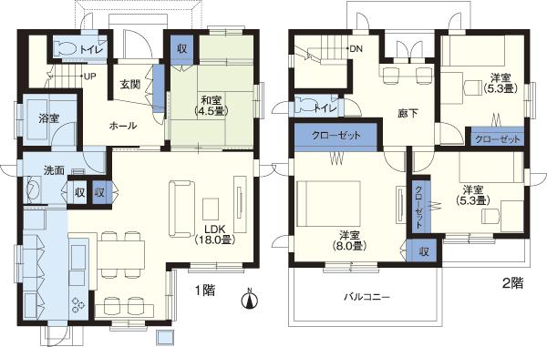 Floor plan. (No. 155 destination), Price 44,950,000 yen, 4LDK, Land area 150.04 sq m , Building area 117.05 sq m