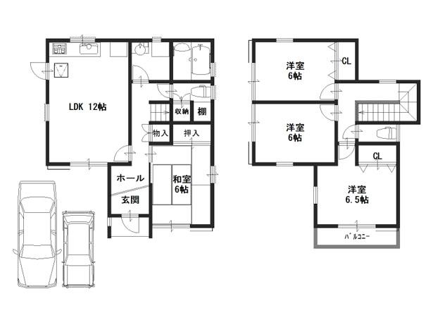 Floor plan. 17.5 million yen, 4LDK, Land area 150.06 sq m , Building area 90.4 sq m   ◆ Floor plan of 4LDK!