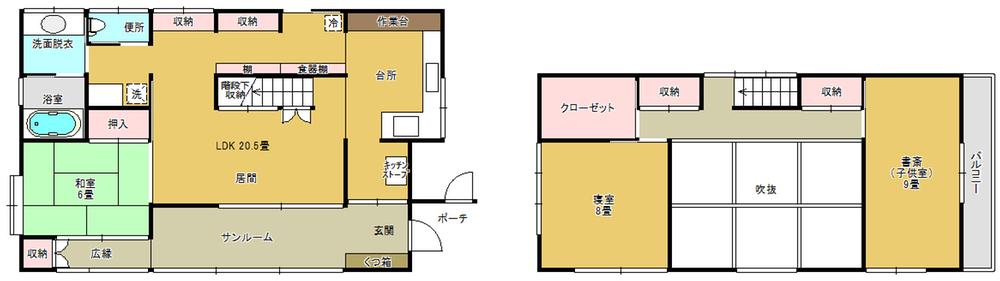 Floor plan. 34,800,000 yen, 3LDK + S (storeroom), Land area 373.16 sq m , Building area 127.78 sq m