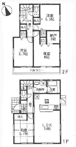 Floor plan. 21,800,000 yen, 4LDK, Land area 131.4 sq m , Building area 98.81 sq m