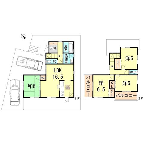 Floor plan. 30,800,000 yen, 4LDK, Land area 136.39 sq m , Building area 93.96 sq m