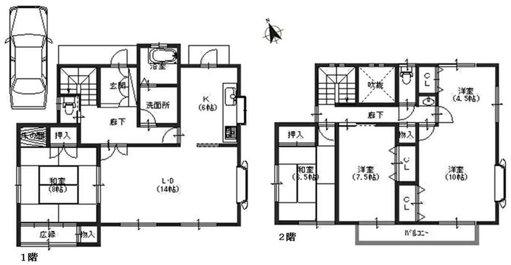 Floor plan. 19.9 million yen, 4LDK, Land area 215.06 sq m , Building area 137.46 sq m