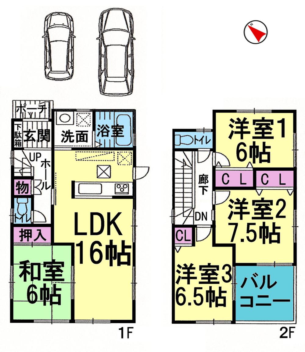 Floor plan. 27.3 million yen, 4LDK, Land area 120.66 sq m , Building area 96.96 sq m