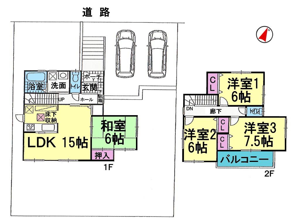 Floor plan. 24,300,000 yen, 4LDK, Land area 205.08 sq m , Building area 95.58 sq m