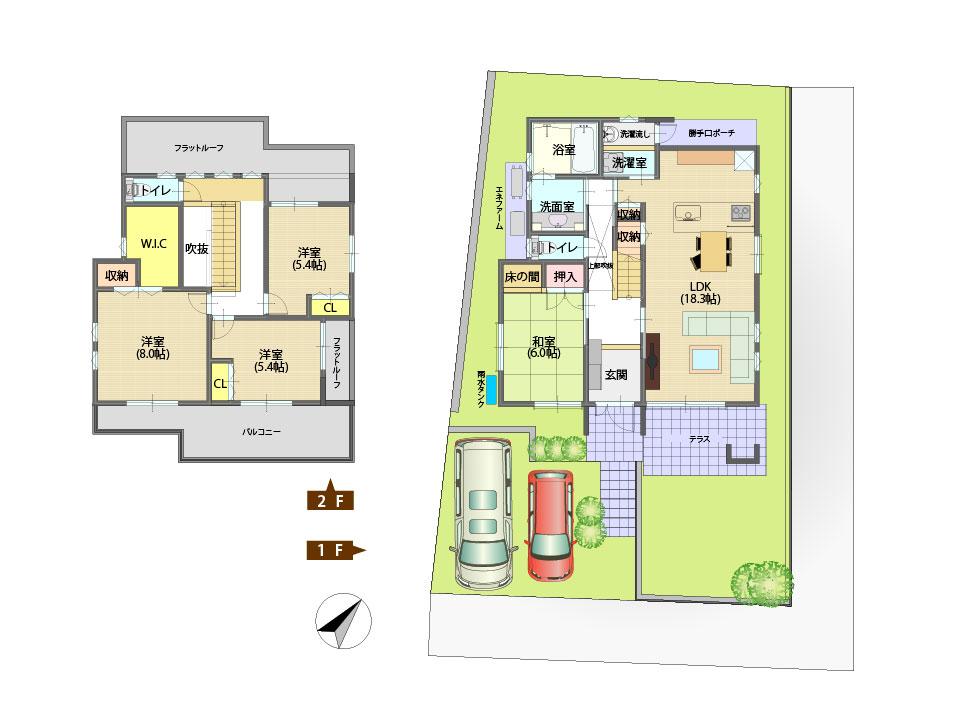Floor plan. (C22 No. land), Price TBD , 4LDK+S, Land area 177.85 sq m , Building area 116.76 sq m