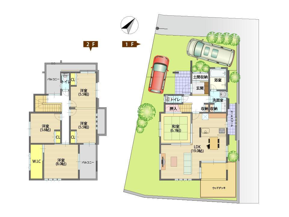 Floor plan. (C23 No. land), Price TBD , 5LDK+S, Land area 173.56 sq m , Building area 121.31 sq m