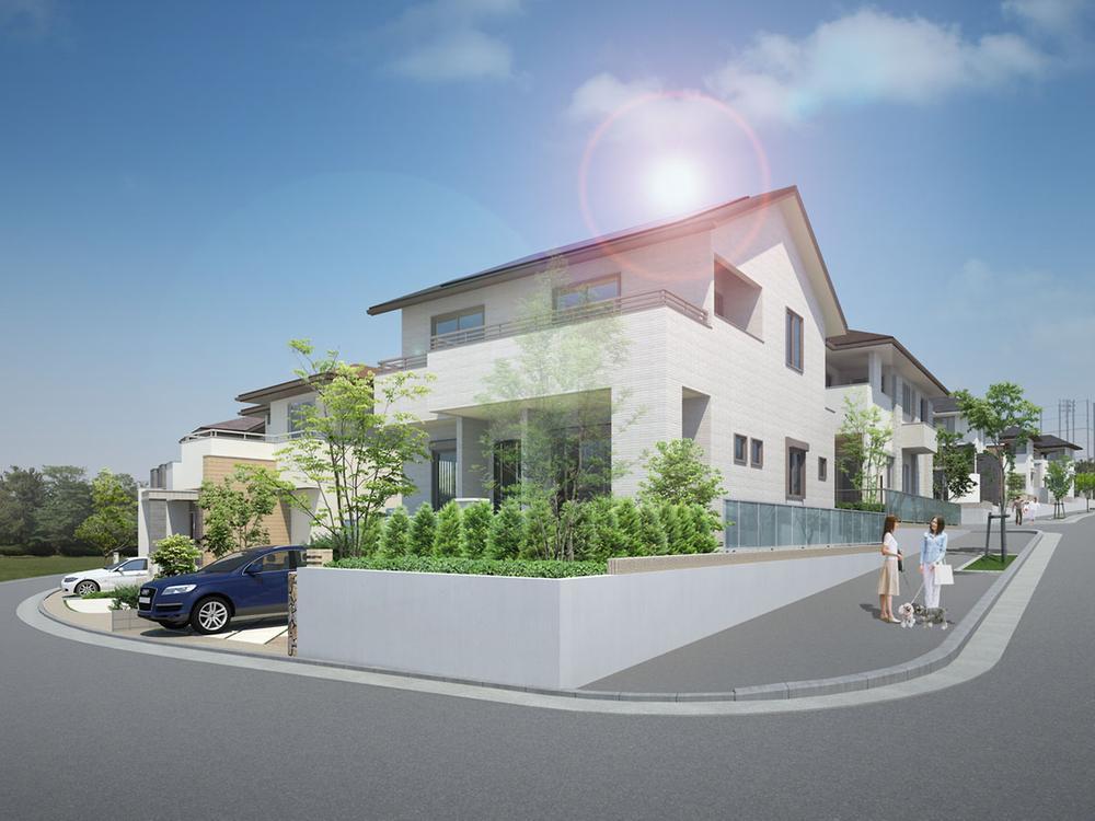 Rendering (appearance). Life of a quiet residential area in the spacious about 50 square meters more than the room. Optimal environment to park in the spacious sky is wide child-rearing generation. Cityscape Rendering CG image
