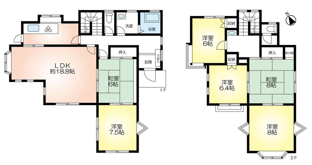 Floor plan. 35 million yen, 6LDK, Land area 167.99 sq m , Building area 114.88 sq m