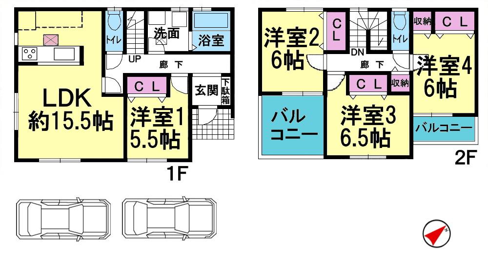 Floor plan. 28.8 million yen, 4LDK, Land area 260.18 sq m , Building area 98.05 sq m