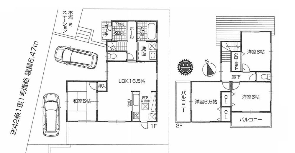 Floor plan. ((1)), Price 30,800,000 yen, 4LDK, Land area 136.39 sq m , Building area 93.96 sq m