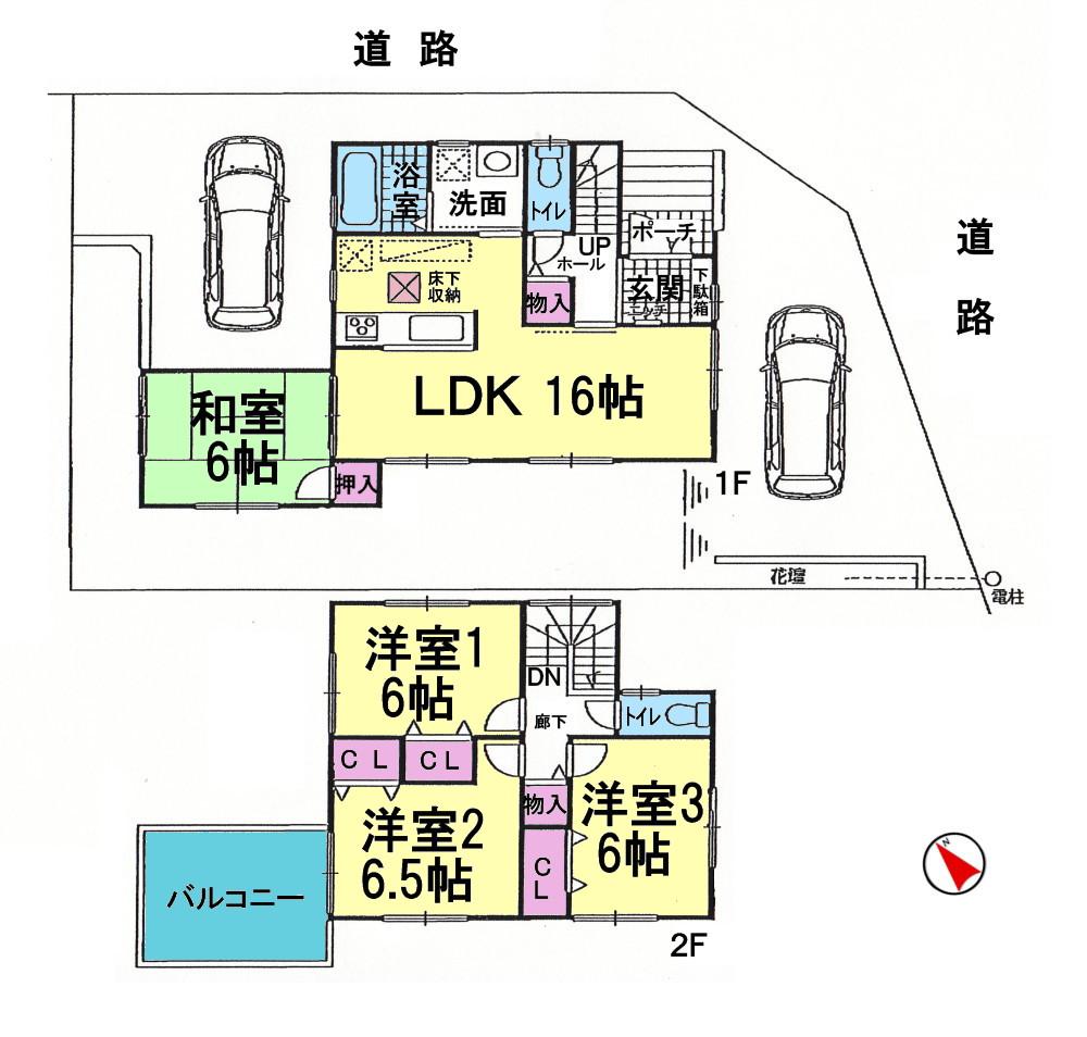 Floor plan. 27,800,000 yen, 4LDK, Land area 155.15 sq m , Building area 93.96 sq m