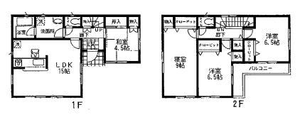 Floor plan. 24,800,000 yen, 4LDK, Land area 126.65 sq m , Building area 98.01 sq m