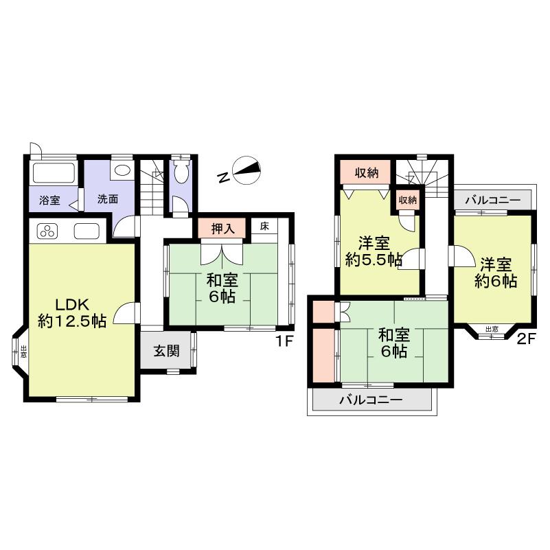Floor plan. 13.5 million yen, 4LDK, Land area 132.91 sq m , Building area 90.26 sq m