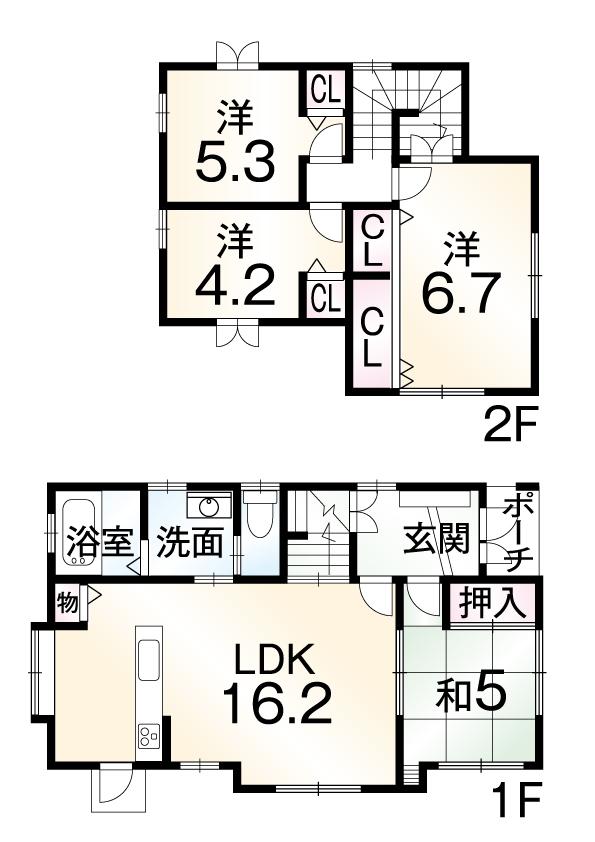 Floor plan. 19,800,000 yen, 4LDK, Land area 120.92 sq m , Building area 89.69 sq m
