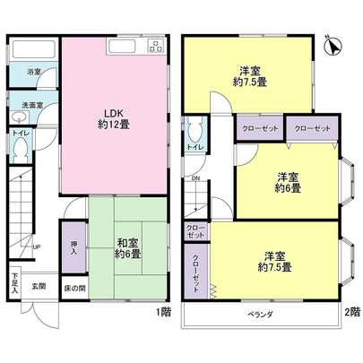 Floor plan. 4LDK is the type of room!