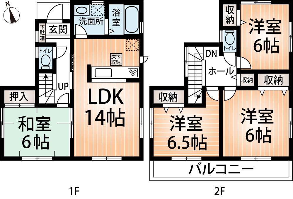 Floor plan. (No. 1 point), Price 31,800,000 yen, 4LDK, Land area 110.47 sq m , Building area 96.88 sq m