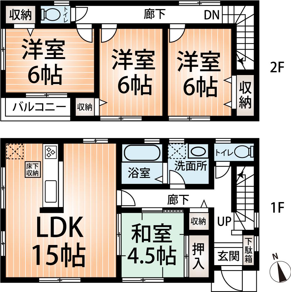 Floor plan. (No. 4 locations), Price 28.8 million yen, 4LDK, Land area 126.46 sq m , Building area 96.88 sq m