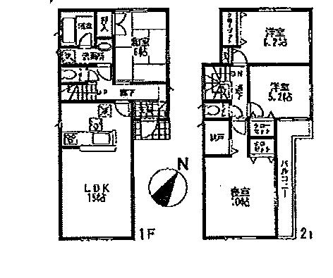 Floor plan. 25,800,000 yen, 4LDK, Land area 126.05 sq m , Building area 97.6 sq m