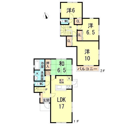 Floor plan. 23,300,000 yen, 4LDK, Land area 132.2 sq m , Building area 102.06 sq m
