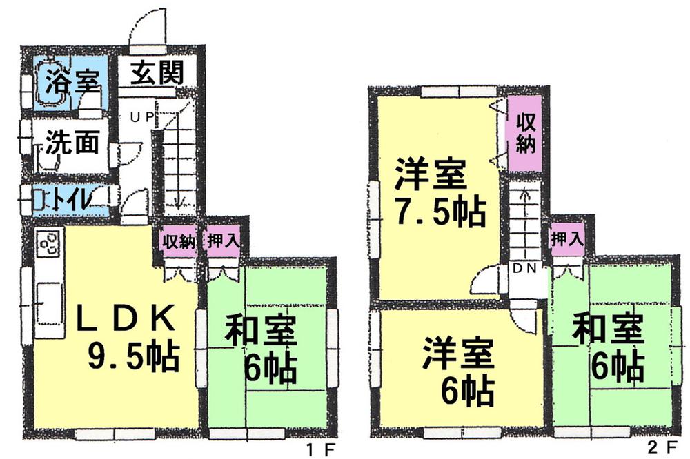 Floor plan. 12.8 million yen, 4LDK, Land area 100.87 sq m , Building area 76.14 sq m