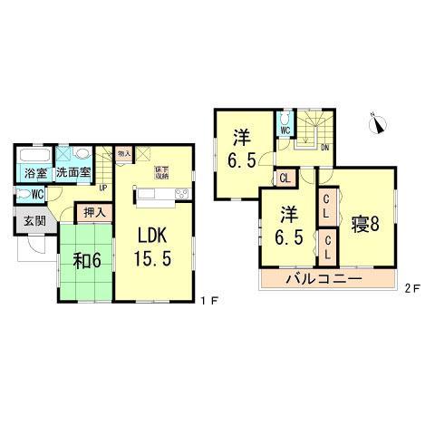 Floor plan. 23.8 million yen, 4LDK, Land area 132.1 sq m , Building area 97.2 sq m