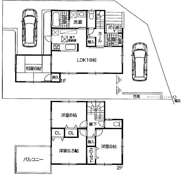 Floor plan. 27,800,000 yen, 4LDK, Land area 155.15 sq m , Building area 93.96 sq m 4LDK