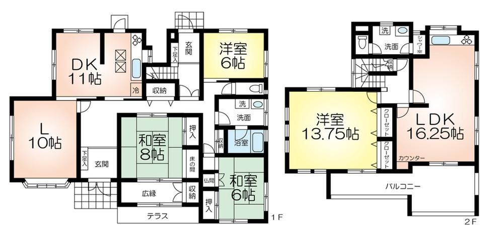 Floor plan. 28.8 million yen, 5LDK, Land area 278.86 sq m , Building area 188.38 sq m