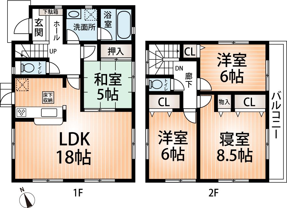Floor plan. (3 Building), Price 22,800,000 yen, 4LDK, Land area 131.42 sq m , Building area 99.63 sq m
