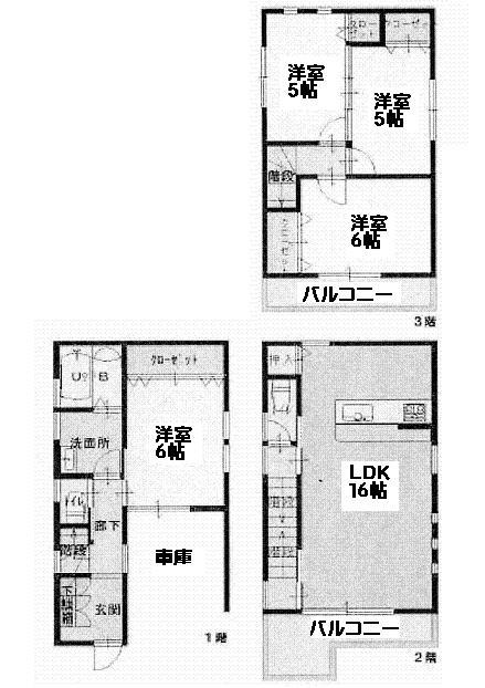 Floor plan. 23.8 million yen, 4LDK, Land area 57.09 sq m , Building area 101.25 sq m