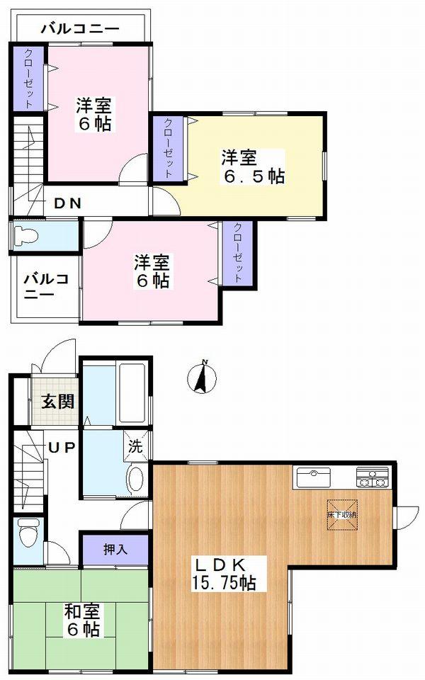 Floor plan. 25 million yen, 4LDK, Land area 176.34 sq m , Building area 95.17 sq m