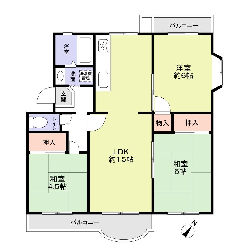 Floor plan. 3LDK, Price 10.8 million yen, Footprint 71.5 sq m , Balcony area 10 sq m