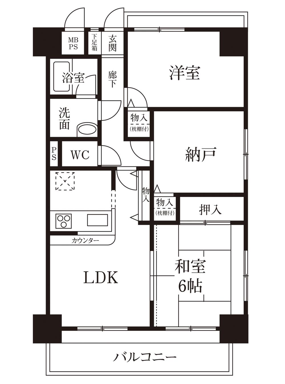 Floor plan. 2LDK + S (storeroom), Price 16.5 million yen, Footprint 67.5 sq m , Balcony area 9.6 sq m