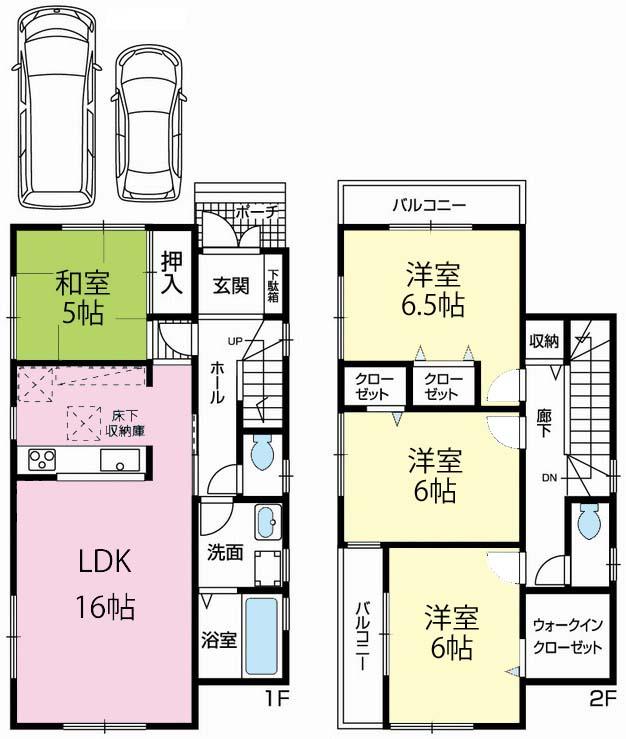 Floor plan. (No. 1 point), Price 27,800,000 yen, 4LDK, Land area 126.51 sq m , Building area 96.15 sq m