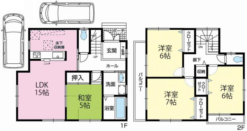 Floor plan. (No. 2 locations), Price 27,800,000 yen, 4LDK, Land area 122.47 sq m , Building area 95.17 sq m